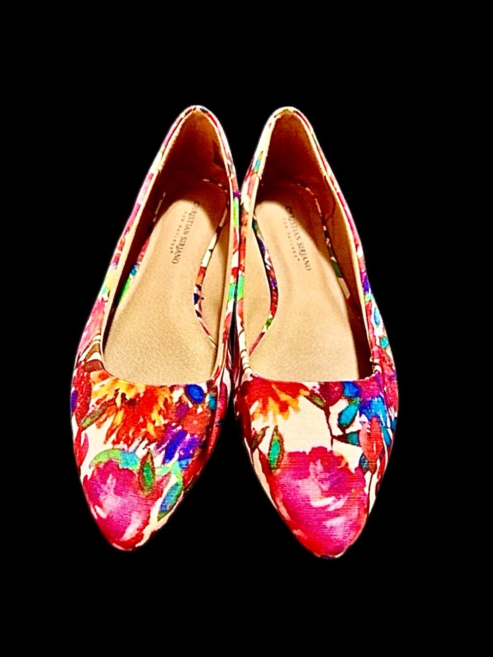 Floral Almond Toe Flats